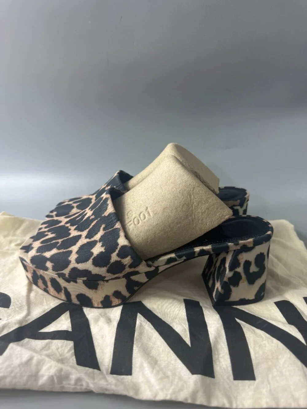 Ganni Leopard Platform Slides 38